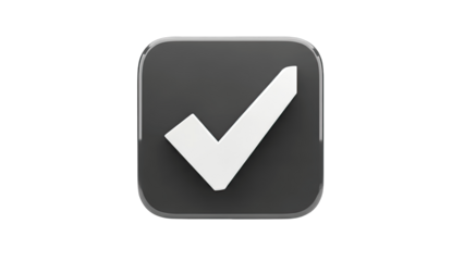 Check Mark Icon on Dark Square Background