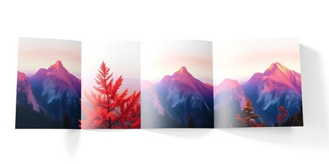 Clean, modern trifold brochure mockup with subtle shadows on a white background, flyer, shadow