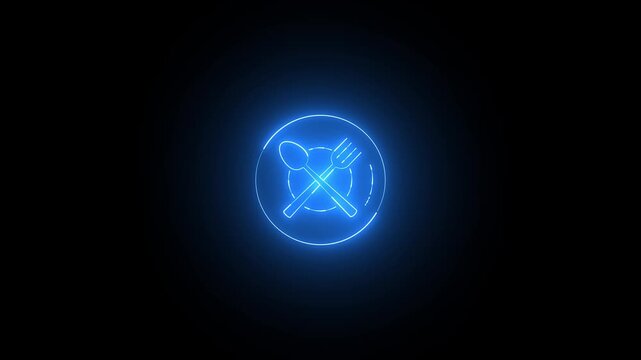 Neon effect Canteen icon animation.