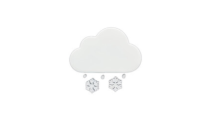 Cloud Snowing Snowflake Icon on White Background
