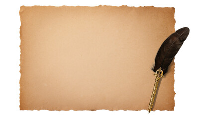 古い紙と羽根ペン