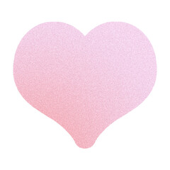 Pink heart PNG isolated on transparent background, cute pastel grainy heart for Valentine designs, greeting cards, invitations,  digital scrapbooking