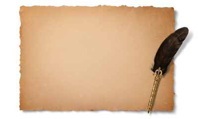 古い紙と羽根ペン
