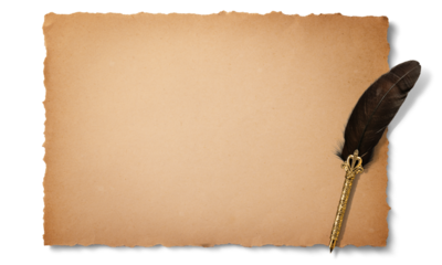 古い紙と羽根ペン