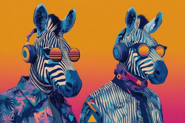 Fototapeta premium Un retrato vibrante de una cebra con estilo.