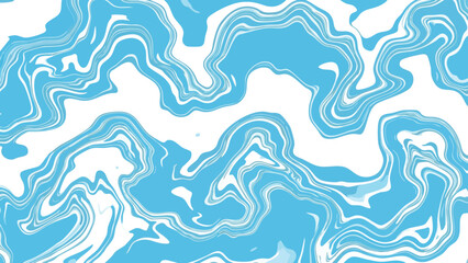 Abstract flowing blue and white marble texture, a swirling design pattern.