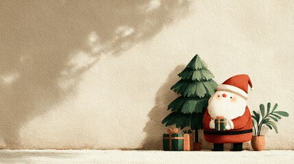 santa claus and christmas tree