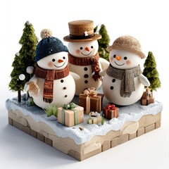 snowman with gifts