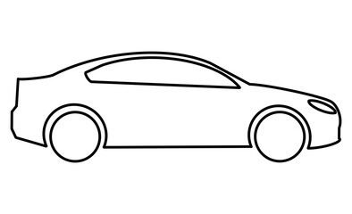 シンプルな車のアイコン：趣味や交通、レジャーのイメージ