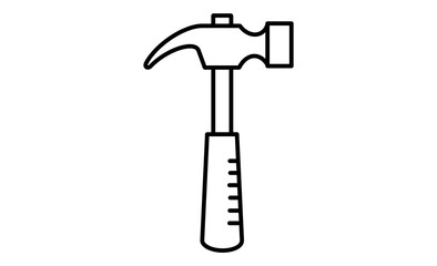 趣味のDIY：かなづち（ハンマー）のシンプルなアイコンイラスト