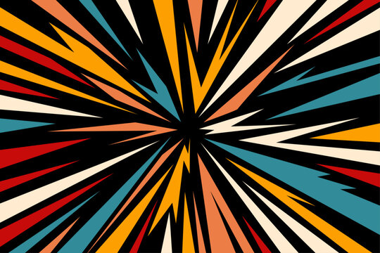 Abstract Radial Burst Background with Dynamic Geometric Rays