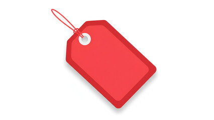 Fototapeta premium Red price tag with string loop: branding, labeling, and ecommerce tag design
