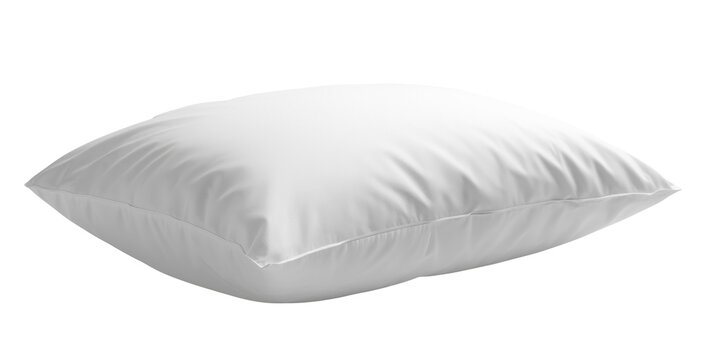 Soft white rectangular pillow isolated on transparent background