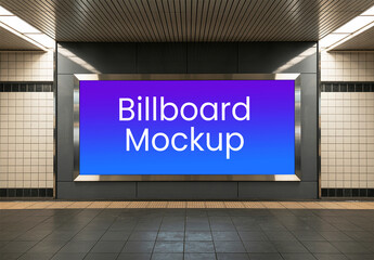 Horizontal Subway Billboard Mockup