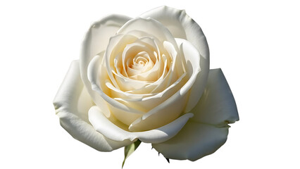 Blooming white rose isolated on transparent background