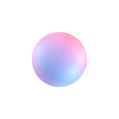 A colorful, iridescent sphere glows softly against a clean white background.