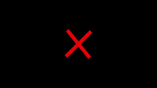 Red X Mark Symbol on Black Background cross symbol error sign