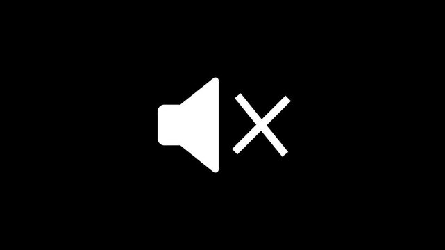 Mute Symbol Volume White on Black Background Sound Off Sign volume sound off mute sign