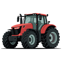 red tractor isolated on white