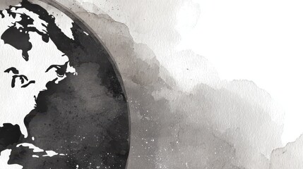 Graphic Earth Depiction with Silver Glitter on White Background