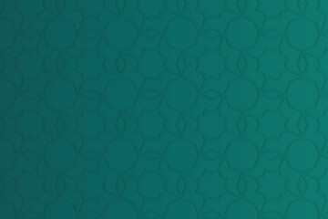 Dark green abstract Islamic geometric background.