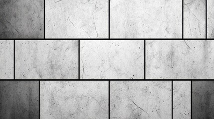 Neutral Grey Brick Wall Texture with Clean Lines and Minimalist Design in Harsh Lighting