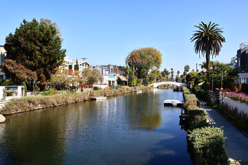 Obraz premium Venice Canals, historic canal district in the Venice neighborhood of Los Angeles, California