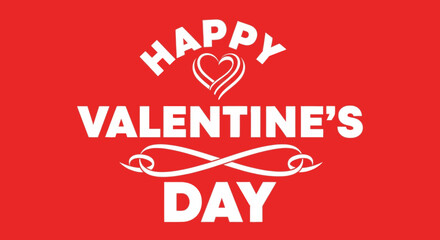 Obraz premium Happy valentine's day greeting card red background with heart vector graphic design for love holiday