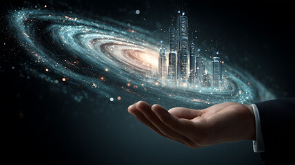 日本出身の男性が銀河から都市を生み出す