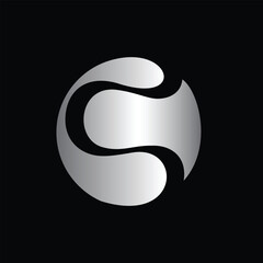 Abstract flat style S letter logo