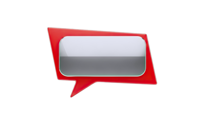 Red Speech Bubble Icon on White Background