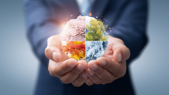 四季を映す地球を支える日本の男性