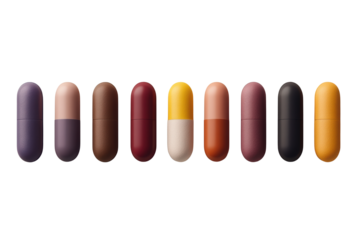 Color gradient capsules arranged vertically
