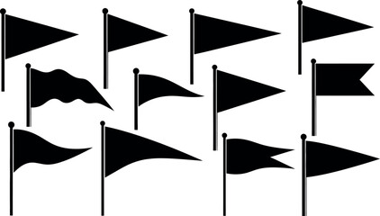 Black and white flags in a row