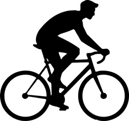 Fototapeta premium A silhouette of a man riding a bicycle