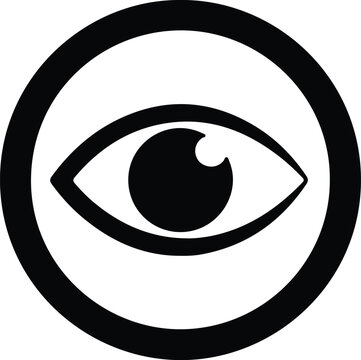 Vector Simple geometric all seeing eye symbol for security and visibility silhouette Illustration