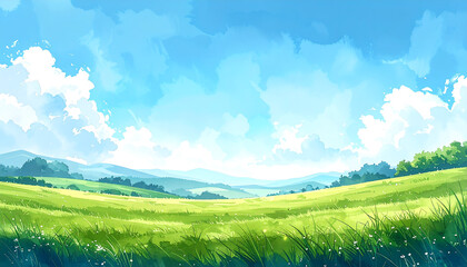 風が通る草原_generated by AI