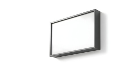 Modern minimalist black frame with blank white screen