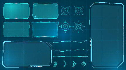 Advanced Tactical HUD Interface Pack.
A futuristic HUD interface pack featuring target reticles, holographic frames, and digital screen overlays.