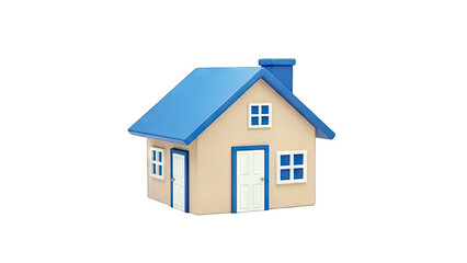 Cartoon House Isolated on White Background