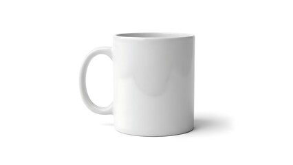 Fototapeta premium White ceramic coffee mug with handle