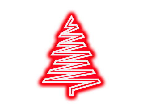 Modern abstract christmas tree icon design in bright red and white with cutout zigzag pattern - Powered by Adobe