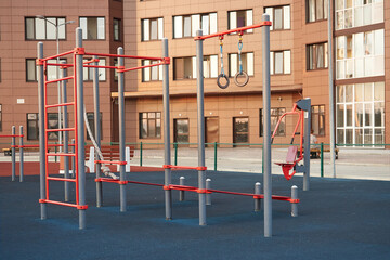 Empty sports ground for outdoor training.