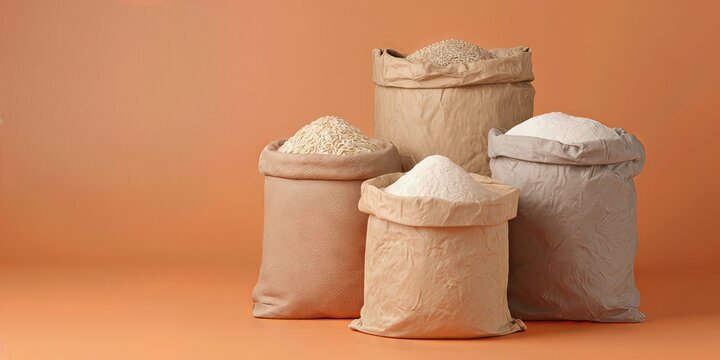 Sacks of Grain: A visual feast of stacked bags, each brimming with different varieties of grain, inviting exploration and appreciation of nature's bounty.