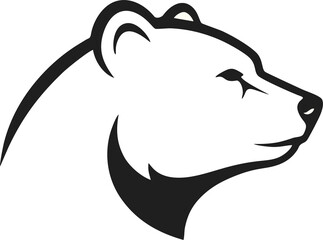 Polar Bear Head Profile Illustration.