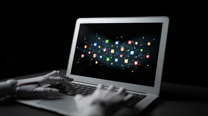 AI enhances social media engagement using intelligent icons, influencer tracking tools, and smart communication platforms for modern digital interaction. Artificial intelligence spline