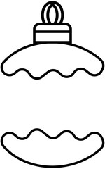 Simple Minimalist Plain Swirly Curly Outline Bauble Christmas Decoration 