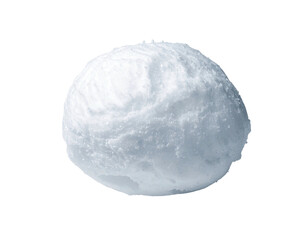 Fototapeta premium Isolated, round, white snowball against a transparent, dark background