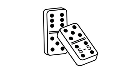 "Black and White Dominoes Icon Vector Illustration"