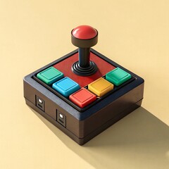 Retro arcade controller with colored buttons © HQGraphics777